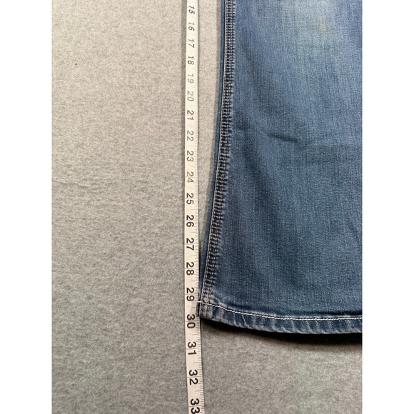 Vanity Wide Leg Bootcut Jeans Blue Medium Wash 32 Waist Stretch Boho Y2K Flare - Picture 9 of 17